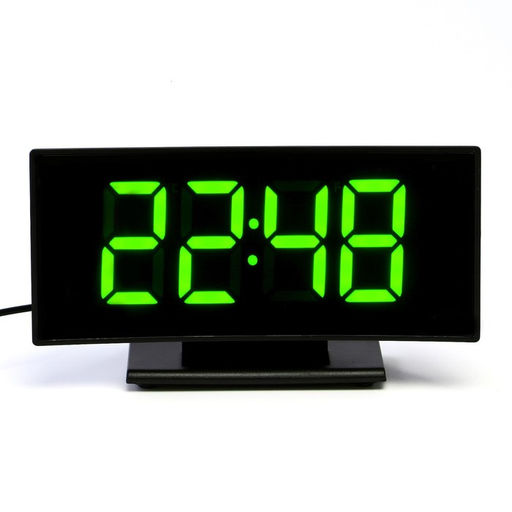 Часы-будильник электронные настольные, термометр, календарь, USB, 17×9.5 см, 3хААА