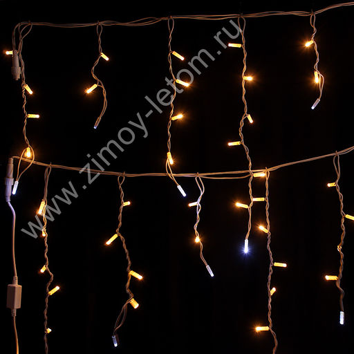 Бахрома уличная мерцающая IP65 d=3,3 мм 80 LED 3 м белый провод тёпло-белая