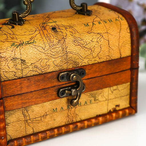 Шкатулка для украшений «Сундук. Карта странника», для мелочи, дерево, 10.5×15×9 см