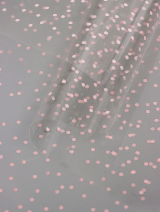 Пленка прозрачная с рисунком Крупинки Нежно-розовый 0.7?8.25%м - UPAK LAND фото 2