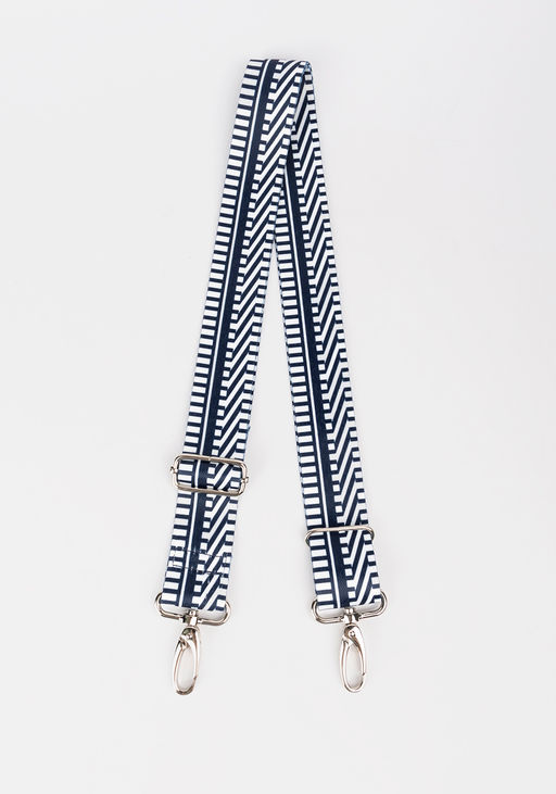 Ремень из стропы №8 | ткань | гладкий | цветной | Синяя с белыми линиями | 34213