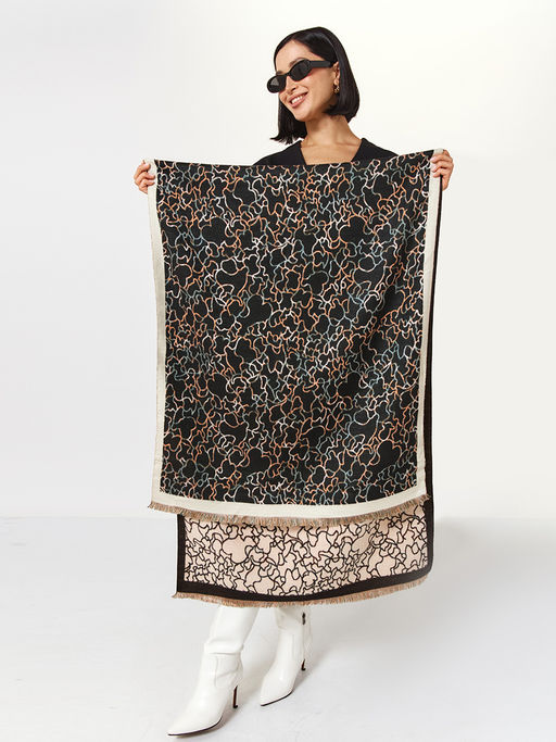 в составе ШЕРСТЬ и КАШЕМИР Большой, мягкий, теплый двусторонний палантин - Tantino фото 3