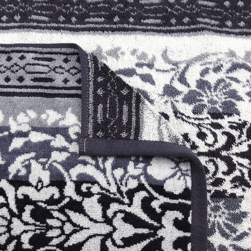 "Missoni-3025" Полотенце махровое 34х78см, плотность 375гр/м2, 100% хлопок, велюр, серый, Bolangde (Китай)