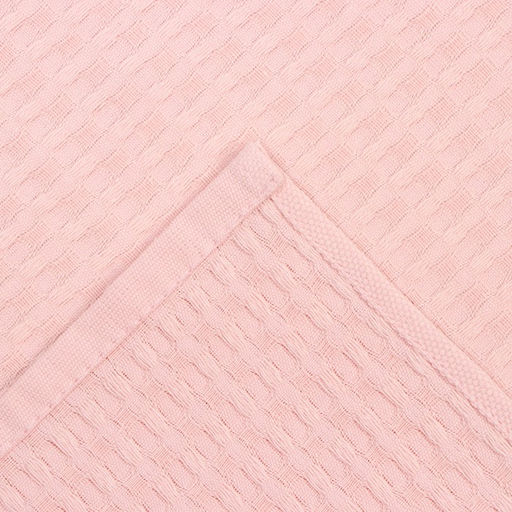 Набор кухонных полотенец Доляна, цвет розовый, 35х60см-2шт, 100% хл, вафля, 220 гр/м2  фото 4