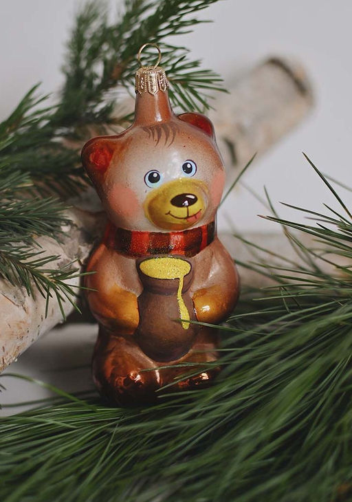 Елочное украшение Мишка с бочонком НП-2667 - Елочка фото 2