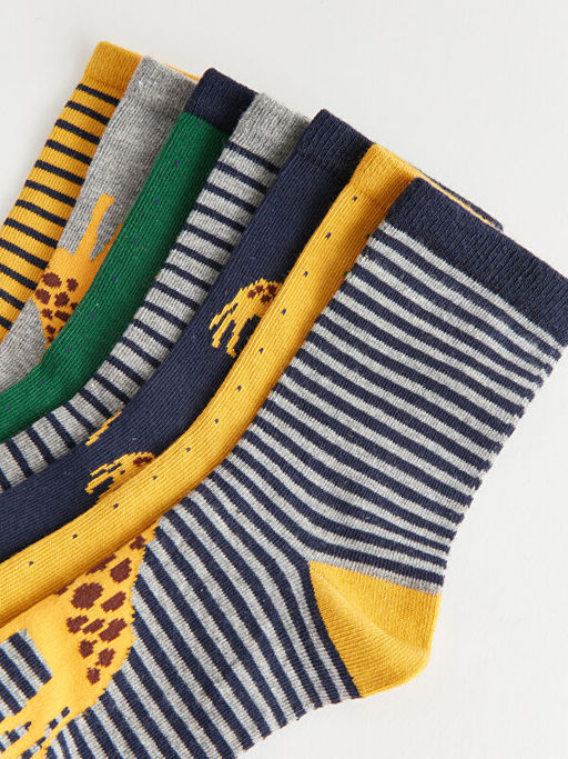 Desenli Erkek ?ocuk Soket ?orap 7li