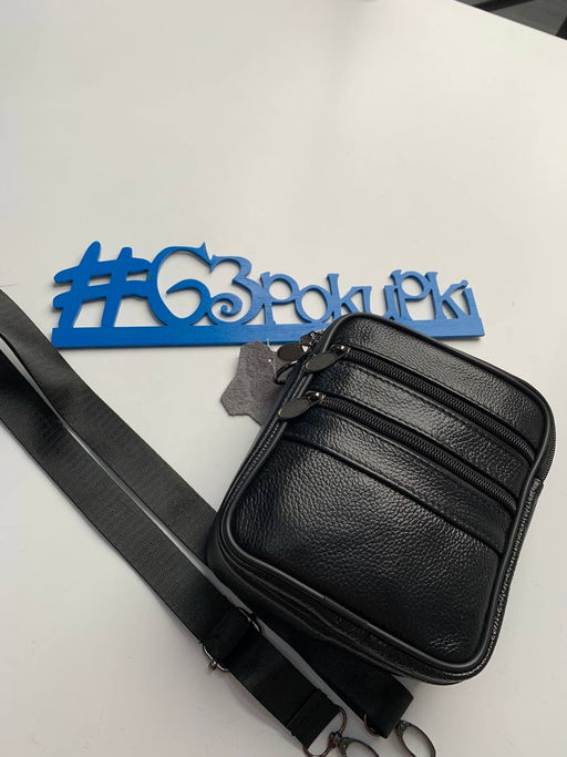 Сумка мужская из натуральной кожи, цвет черный