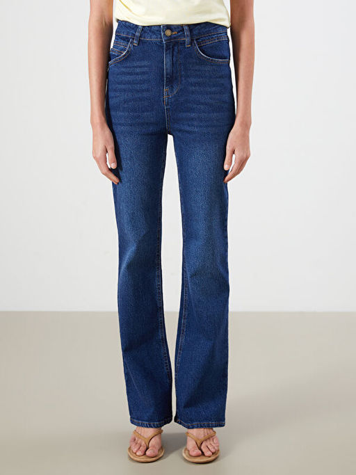 Crop Flare Kad?n Jean Pantolon