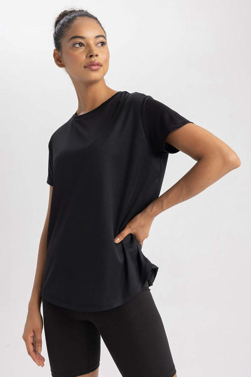 DeFactoFit Comfort Fit Спортивная футболка с круглым вырезом и короткими рукавами  фото 8