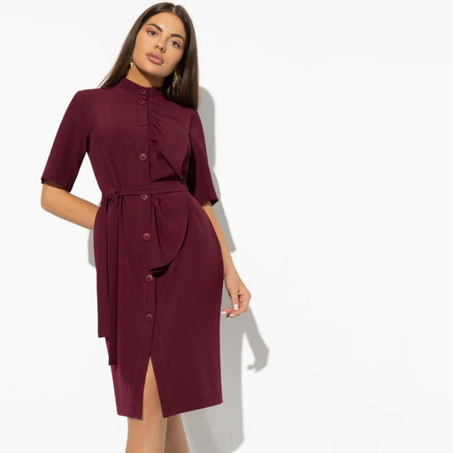 Платье Счастье свободы (bordo с поясом) - Charutti фото 4