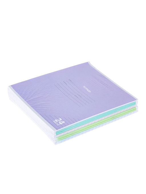 Компл тетр из 10шт 24л лин КПК "Пастель", обл мел карт, блок ОФСЕТ, 5 видов 10991558