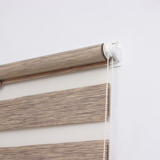 Штора рулонная Вудэн, премиум блэкаут, 100160 см, 3 варианта крепления, цвет бежево-серый - Simaland фото 3