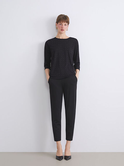 Bisiklet Yaka Ta?l? Bluz