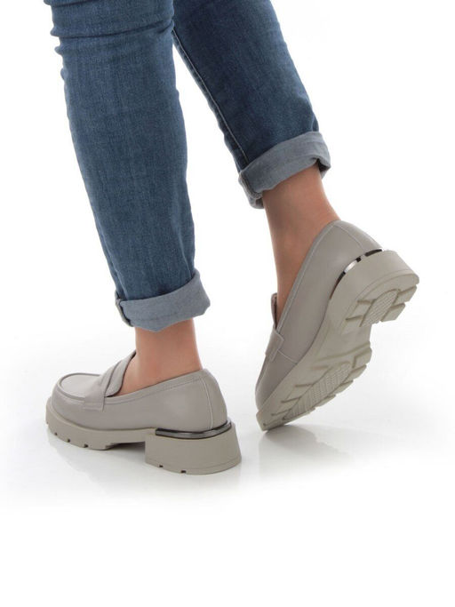 01-PDS132-2 GRAY Ботинки демисезонные женские (натуральная кожа)