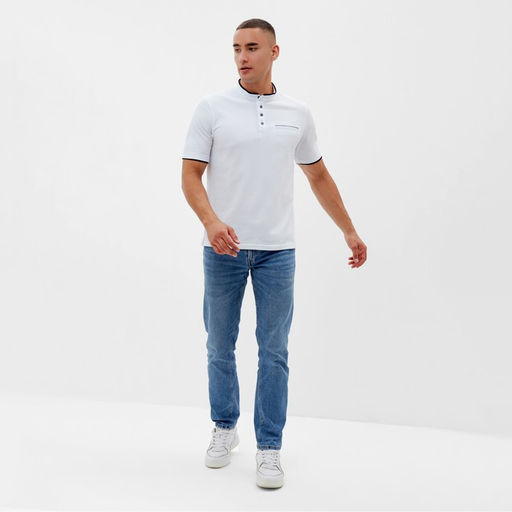 Футболка поло мужская MINAKU REGULAR FIT: белая, р-р 42