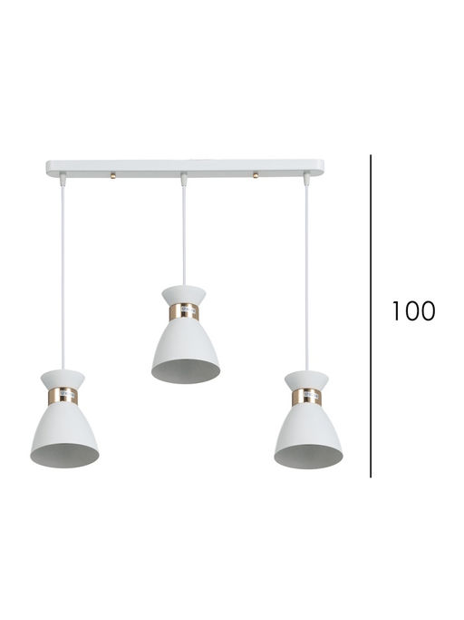 Светильник подвесной TR8466, 3хE27, 60 Вт, 55×13.5×100 см, белый
