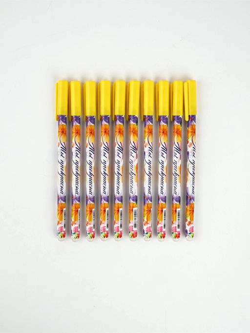 Цена за 10 шт. Ручка пластик пиши-стирай с колпачком "Ты прекрасна", синяя паста, гелевая 0,5 мм