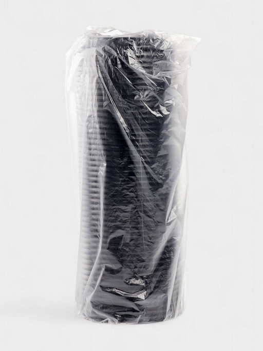 Цена за 100 шт. Крышка одноразовая для стакана «Чёрная» с клапаном, глянец 90 мм