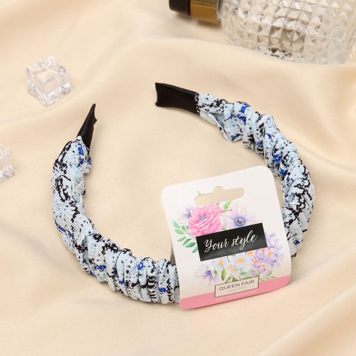 Цена за 2 шт. Ободок для волос «Браун», элегия, 2.5 см, голубой