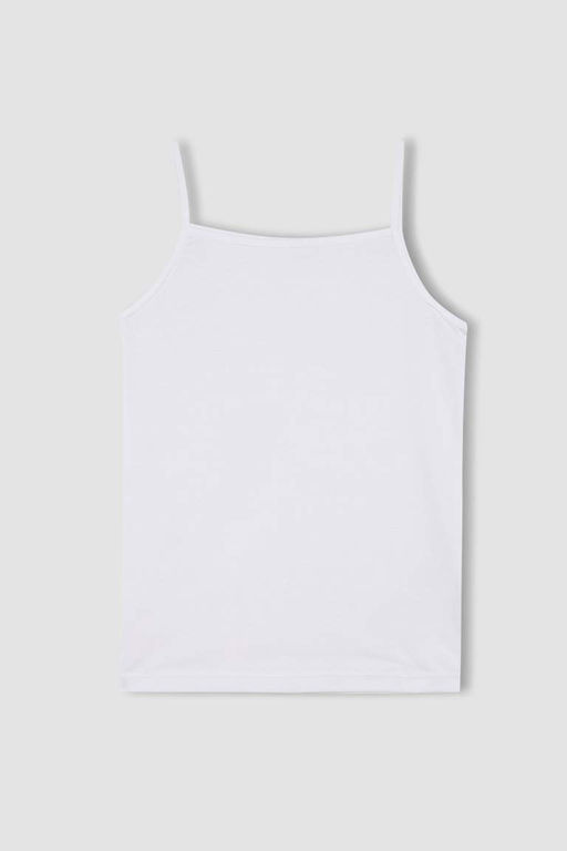 Базовая однотонная майка из двух предметов для девочек - Defacto фото 3