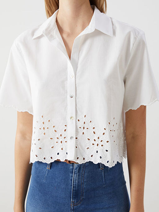 Ajurlu Poplin Kad?n G?mlek