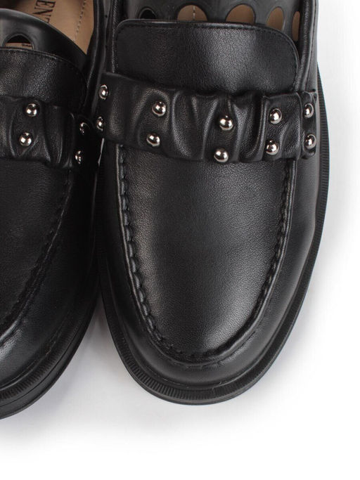 03-DYL140-1 BLACK Лоферы женские (натуральная кожа)