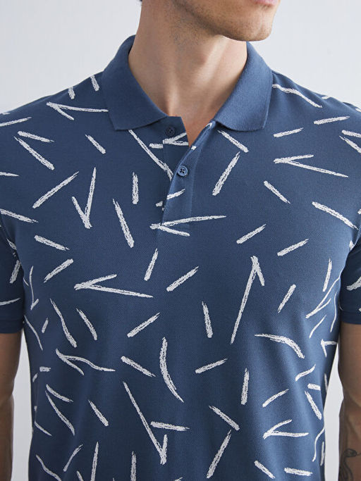 Polo Yaka Desenli Pike Erkek Ti??rt