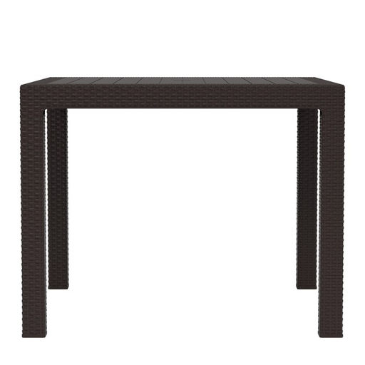 Стол садовый «Ротанг-плюс», 94×94×74 см, с отверстием под зонт, d=39.5 мм, цвет мокко