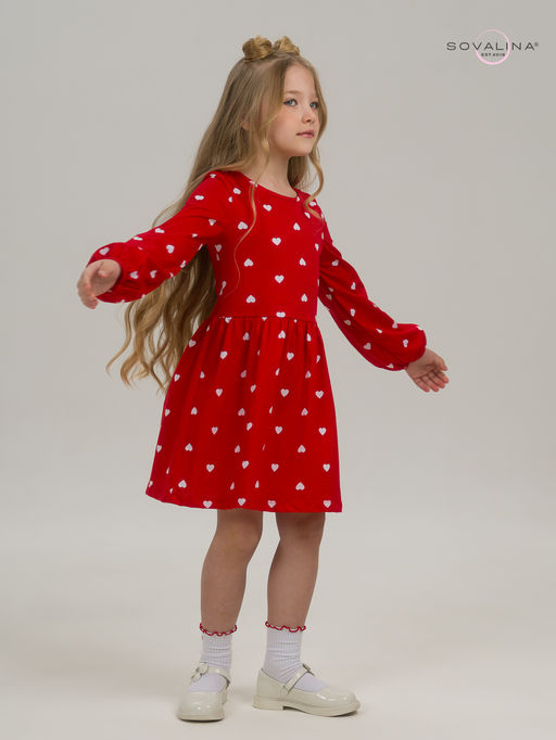 Платье Моана белые сердца на красном - Sovalina фото 17