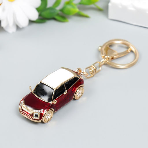 Брелок металл с карабином, эмаль, стразы "Красный кроссовер" 13х3 см