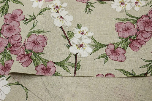 Ткань интерьерная с пропиткой Дикая вишня (на суровом), ш.1.5м, хл-70%, п/э-30%, 260гр/м.кв - Купава фото 6
