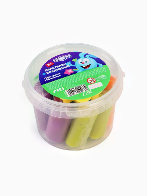 Тесто для лепки Смешарики, 12цветов 30 гр в ведерке