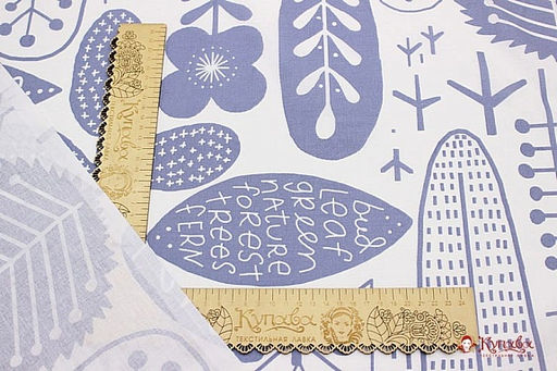 Поплин Скандинавская олива цв.серо-синий на белом, (комп), ш.2.2м, хлопок-100%, 110гр/м.кв - Купава фото 4