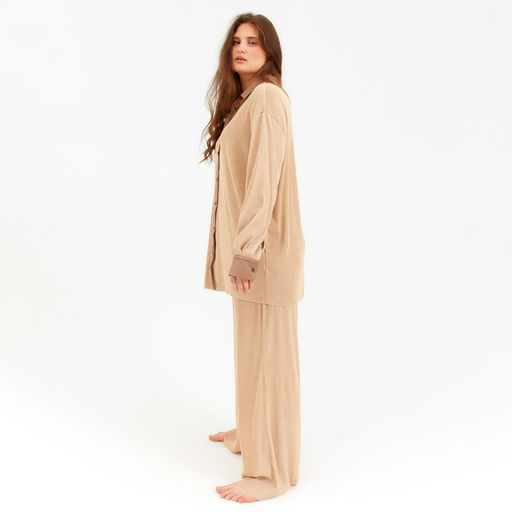 Костюм женский (рубашка, брюки) MINAKU: Casual Collection, цвет кофе, размер 48