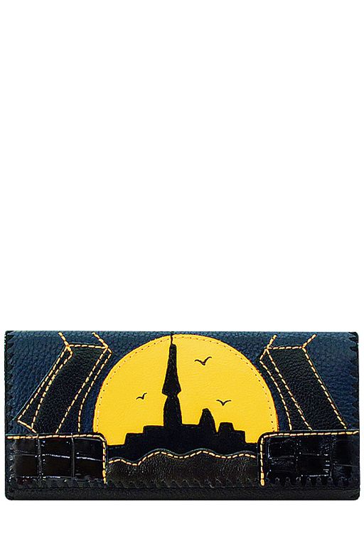 Кошелек с аппликацией ДС-1-155 черный