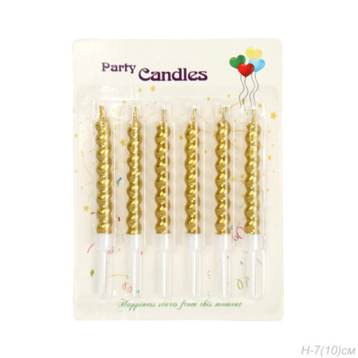 Свеча 6 штук набор / KL-23gold /уп 30/360/ - Галеонтрейд фото 2
