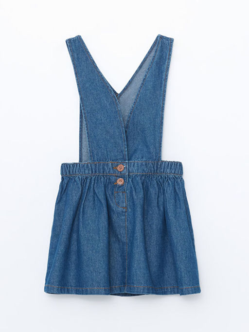 Beli Lastikli Basic K?z Bebek Jean Etek ve K?lotlu ?orap 2li Tak?m - Waikiki фото 2