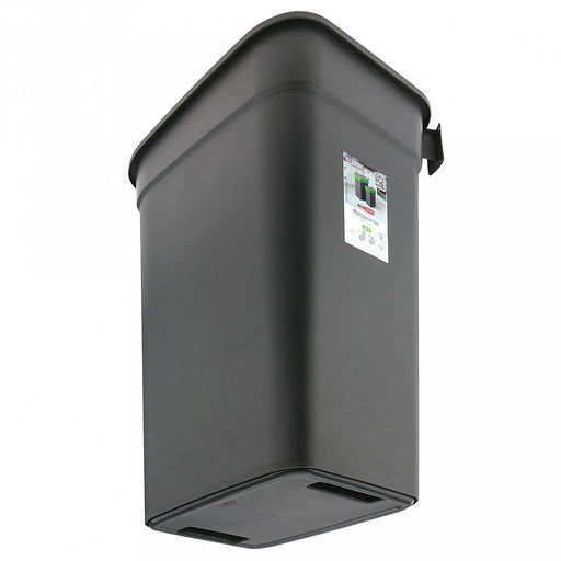 Ведро для мусора с плавающей крышкой пластмассовое SMART BIN 50л, с креплением для мусорных пакетов, серый Econova (Россия) - Домашняя мода фото 7