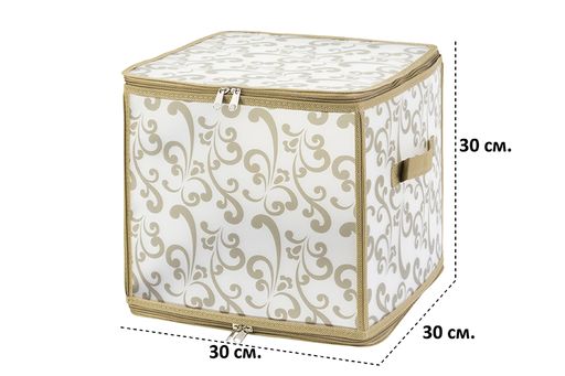 Кофр складной для хранения 30*30*30 см Узор на серебре на молнии, пластик. - Elan gallery фото 2