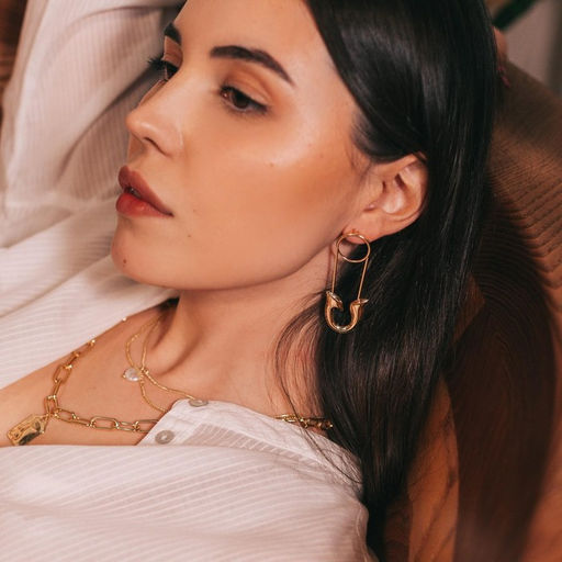 Серьги булавки Модерн, цвет золото - Queen fair фото 3