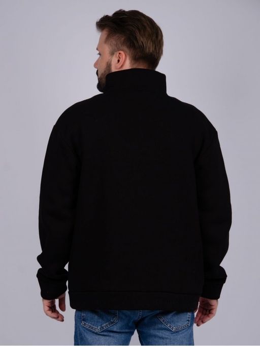 Свитшот СМ-3 черный, футер начес - Малина фото 7