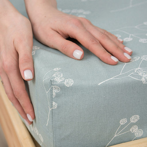 Простыня на резинке 180х200х25, поплин, Иммортели - Традиция фото 6