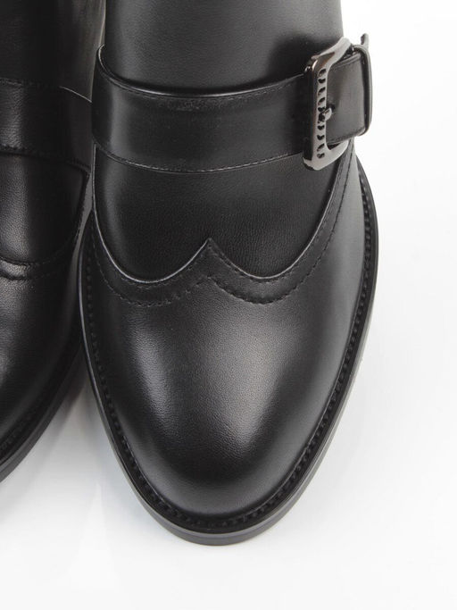 01-J4B-9A BLACK Ботинки "Челси" демисезонные женские (натуральная кожа, байка)