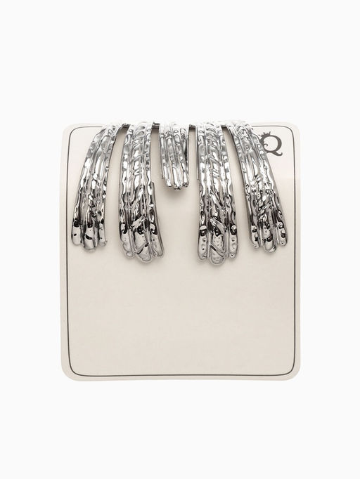 Серьги металл Трио объёмные, цвет серебро - Qf фото 7