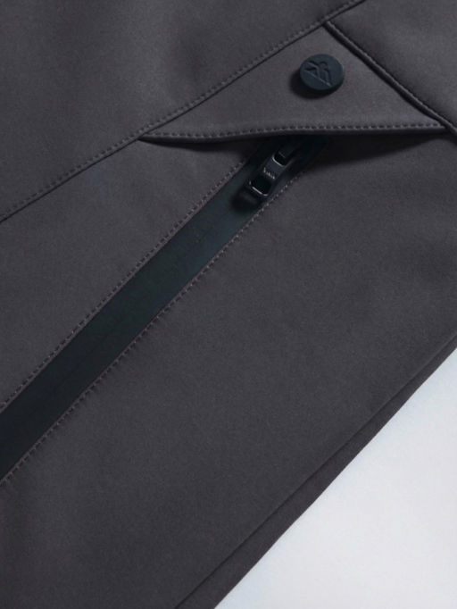 Парка женская софтшелл виндстоппер удлинённая с капюшоном черного цвета 9614_1Ch