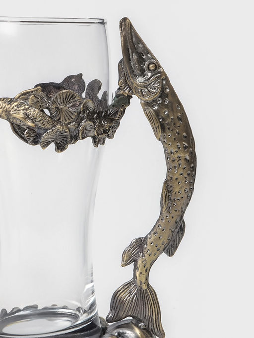 Пивной бокал 500 мл Щука, подарочный, стекло, металл - Simaland фото 3