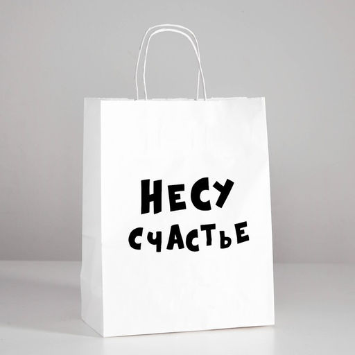 Пакет подарочный Несу счастье , 24 х 14 х 28 см - UPAK LAND фото 2