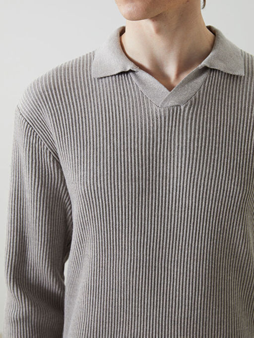 Polo Yaka Uzun Kollu Erkek Triko Kazak