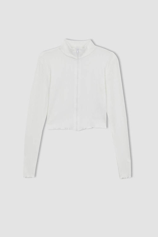 Кардиган приталенного кроя в рубчик с камзолом - Defacto фото 7