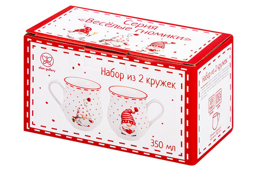 Набор 2 кружек 350 мл 11,5*9*9,5 см Весёлые гномики бочонок - Elan gallery фото 24